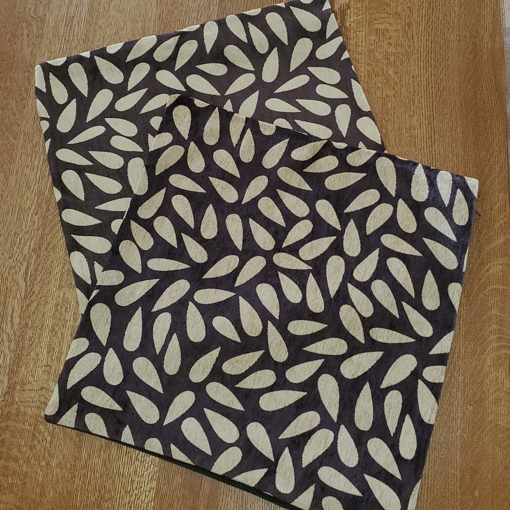 P/Kaufmann textured brown & tan pillow covers- 2
